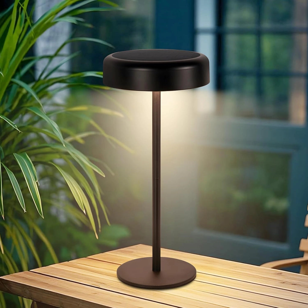 ZMH Lampada da tavolo LED nera touch dimmerabile 3600mAh batteria USB ricarica per comodino soggiorno