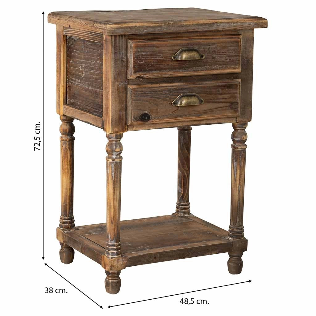Tavolo in legno con 2 cassetti cm 48,5x38x72,5h