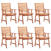Sedie da Pranzo da Esterni con Cuscini 6 pz Massello di Acacia 3078363