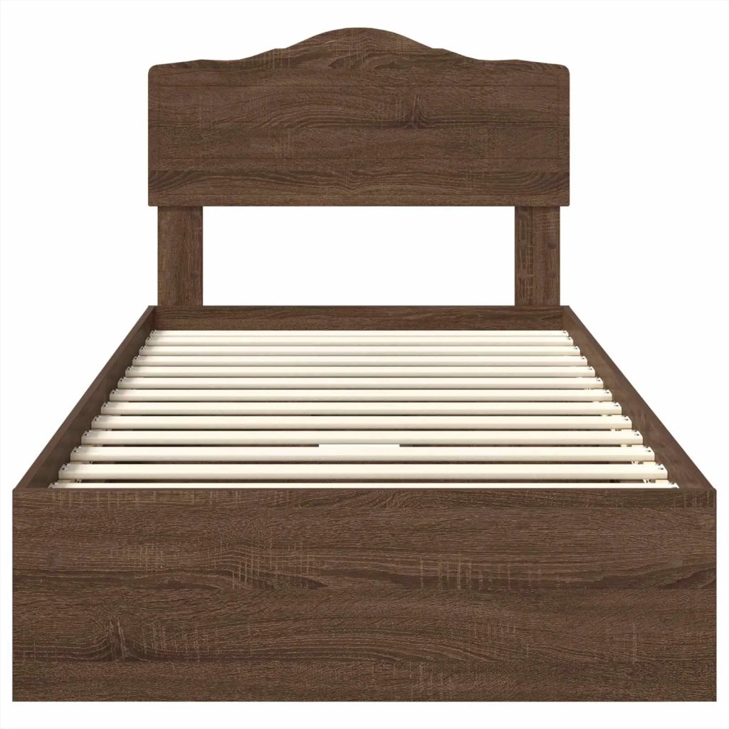 Letto con Contenitore con testiera Rovere Marrone 70 x 190 cm 3413151