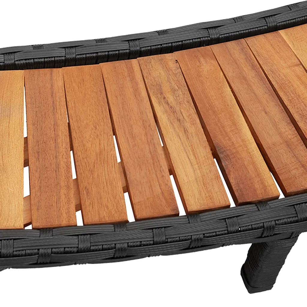 Bordo per Vasca da Spa con Portaoggetti&Gradino Polyrattan Nero CFW5826697