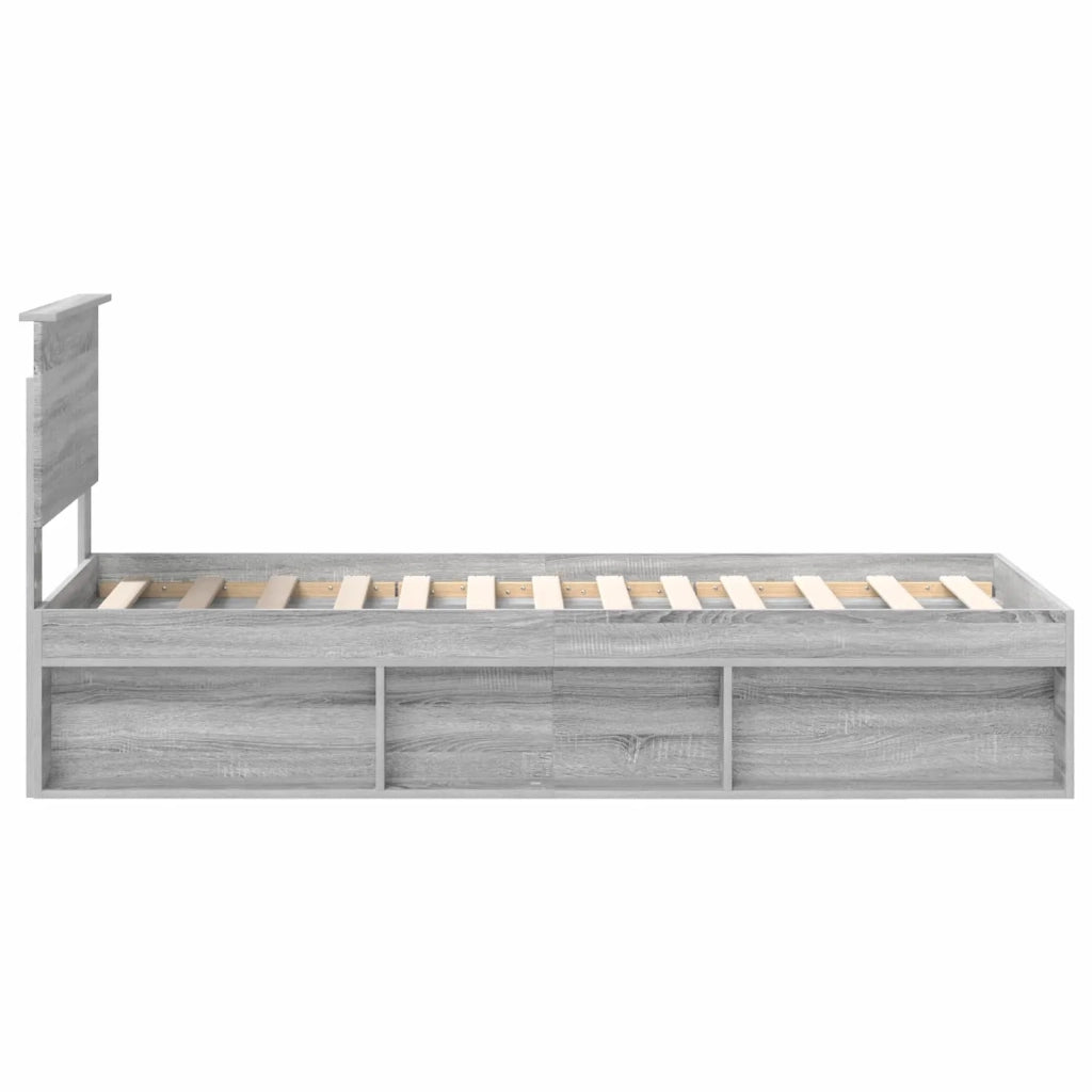Struttura del letto Grigio Sonoma 75 x 190 cm Pino massello