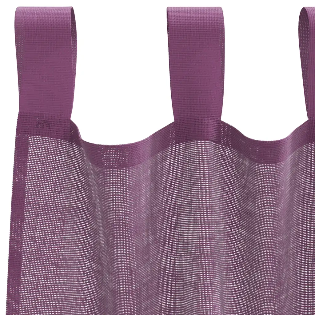 Tende in Voile con Passanti 2 pz Viola 140x245 cm 4102294