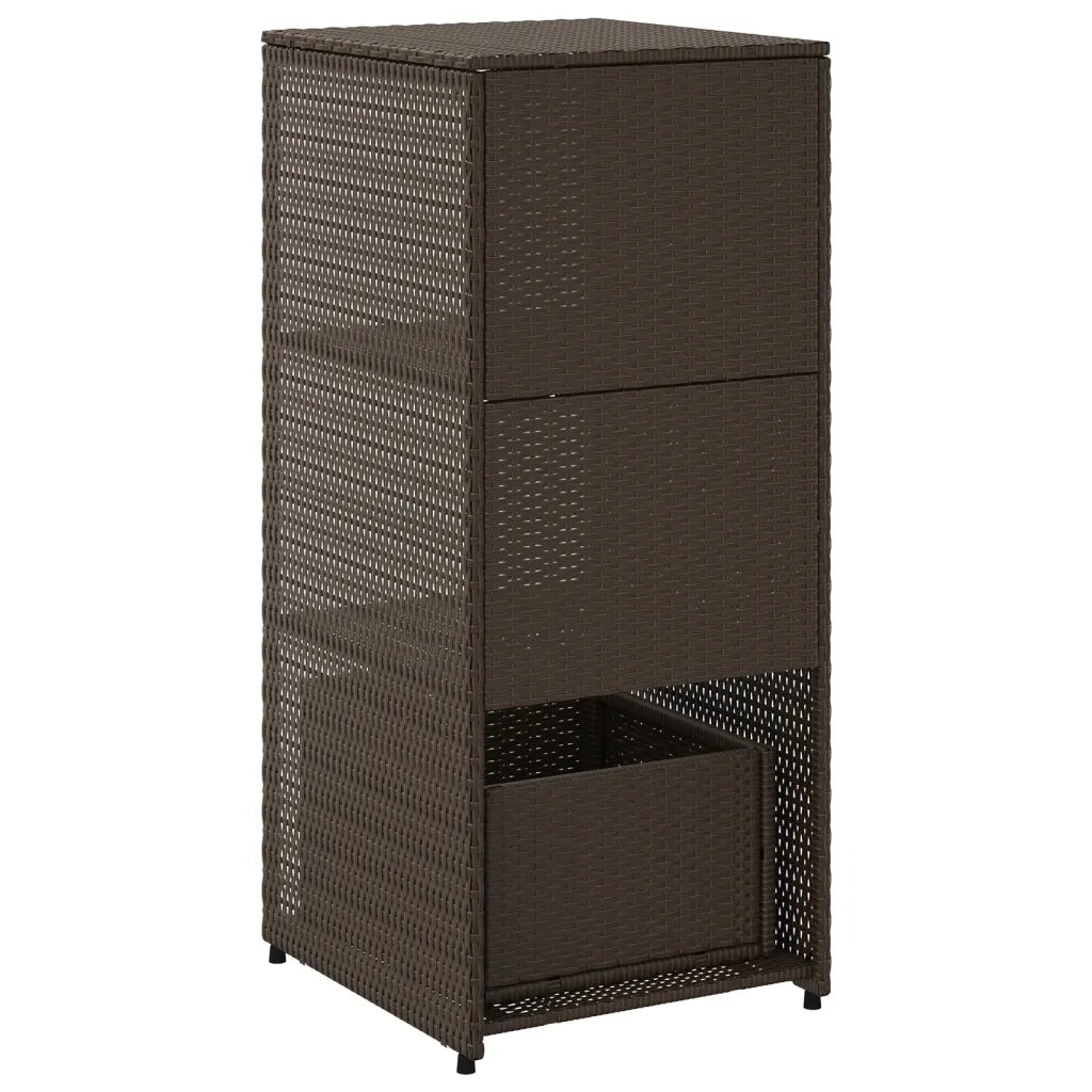 Armadietto Portaoggetti Giardino Marrone 50x55x115cm Polyrattan