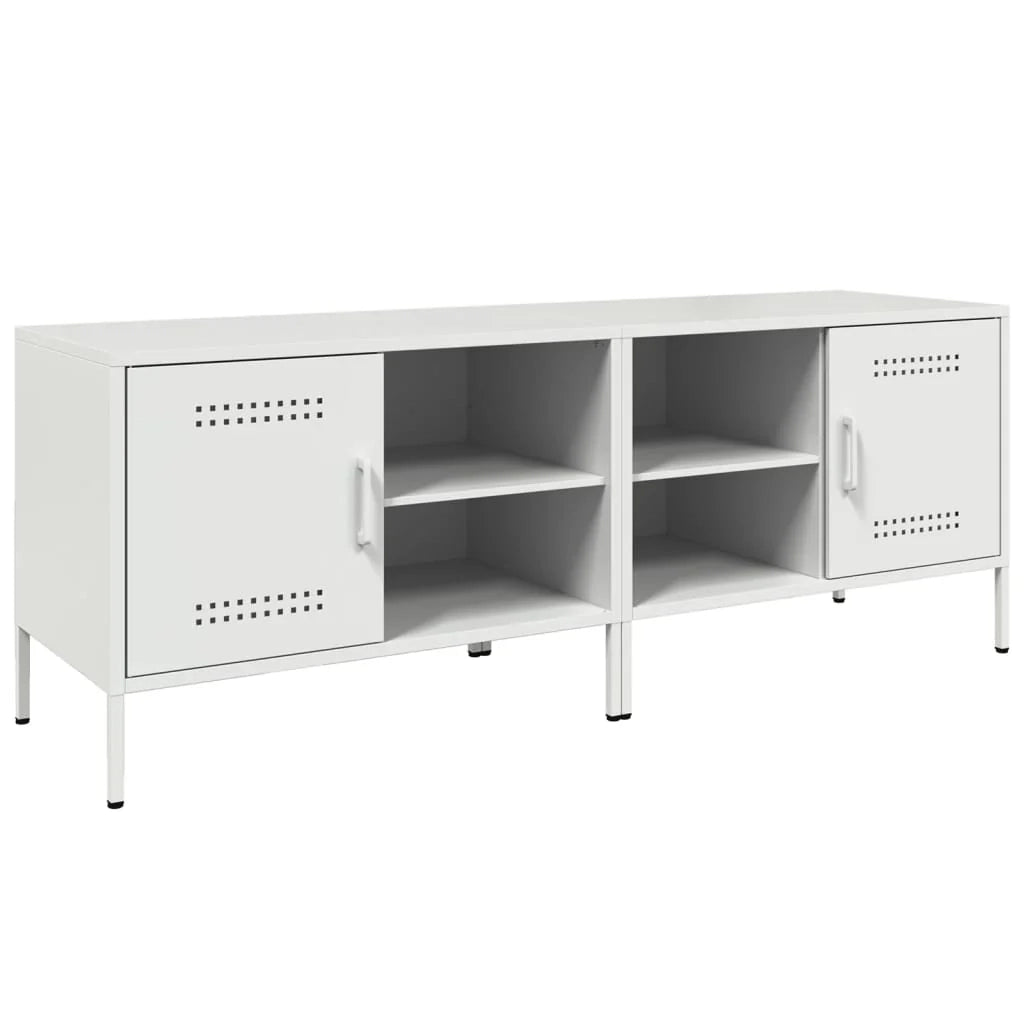 Mobile TV multimediale mensola TV credenza mobile TV sala da pranzo soggiorno camera da letto 2 pezzi 68 x 39 x 50,5 cm acciaio bianco 02_0028546