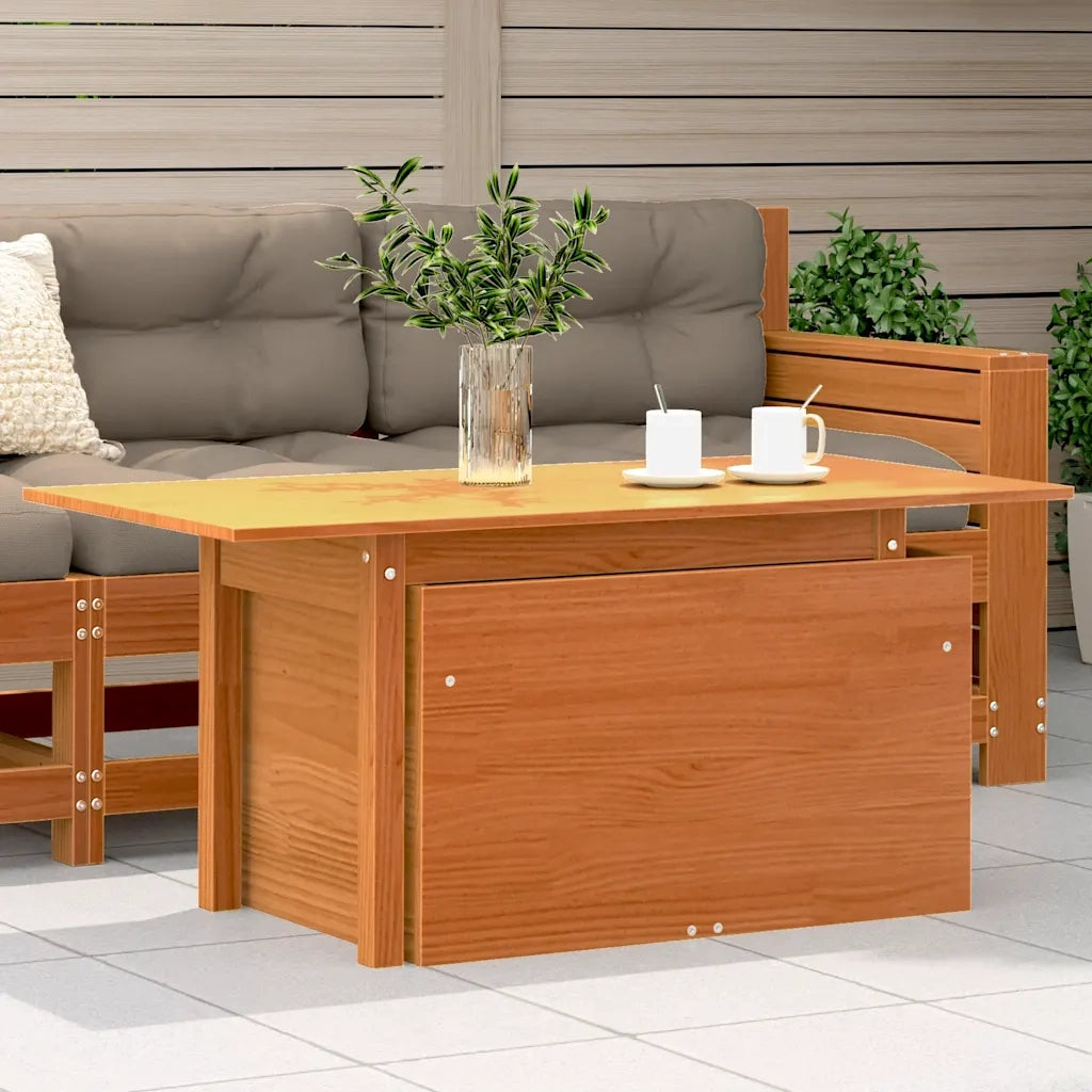 Tavolino da Giardino-Tavolo da Esterno Marrone Cera 100x50x75cm Legno Massello Pino