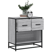 Comodino-Tavolino da notte Grigio Sonoma 60x31x60 cm Legno Multistrato e Metallo
