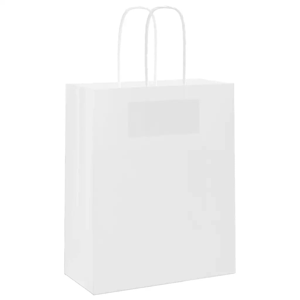 Sacchetti di Carta 250 pz con Manici Bianchi 18x8x22 cm