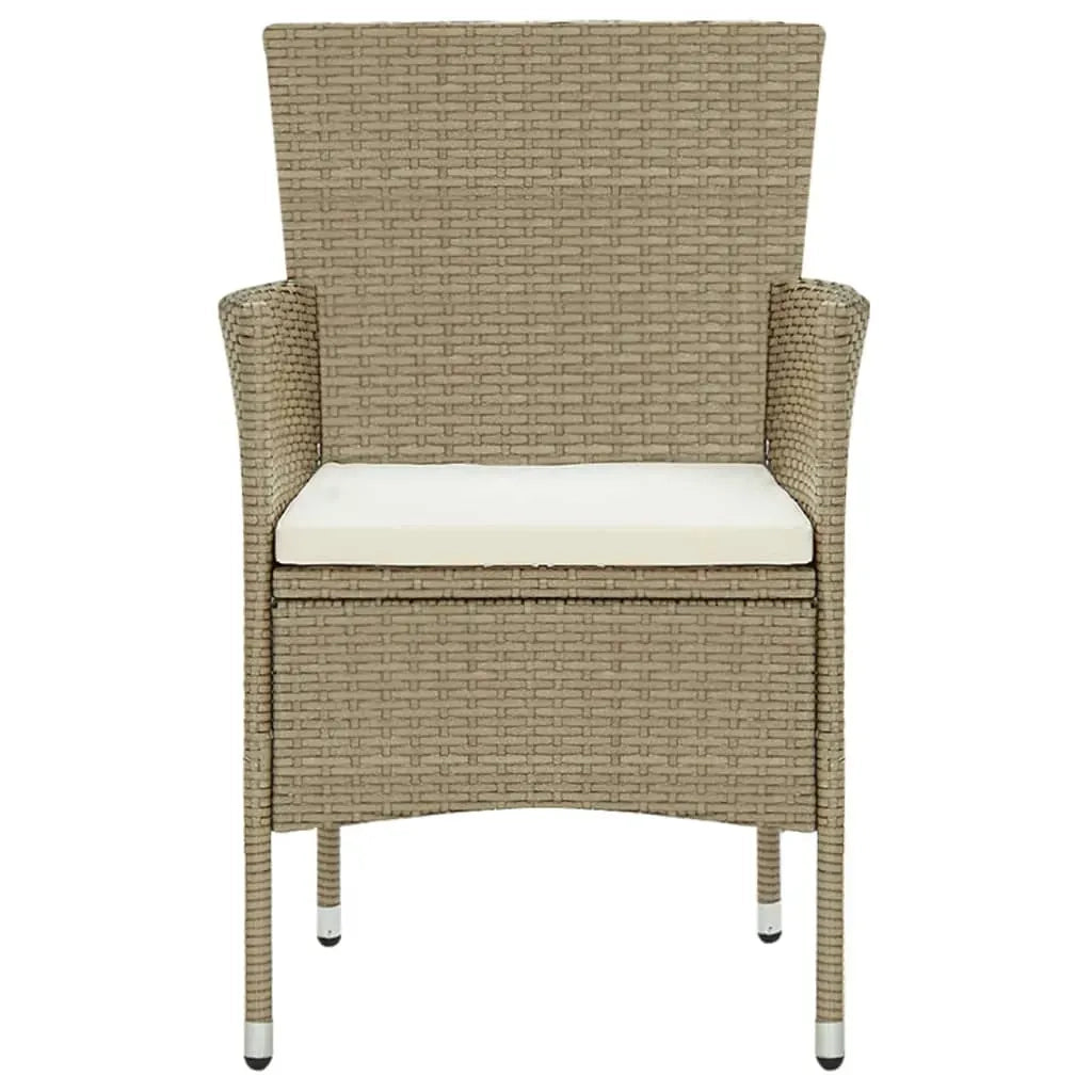 Set da Pranzo da Giardino 7 pz con Cuscini in Polyrattan Beige 3094989