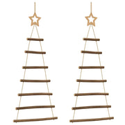 Alberi di Natale | Decorazioni natalizie sospesi con stelle in alto 2 pz 42x90 cm Ramo naturale