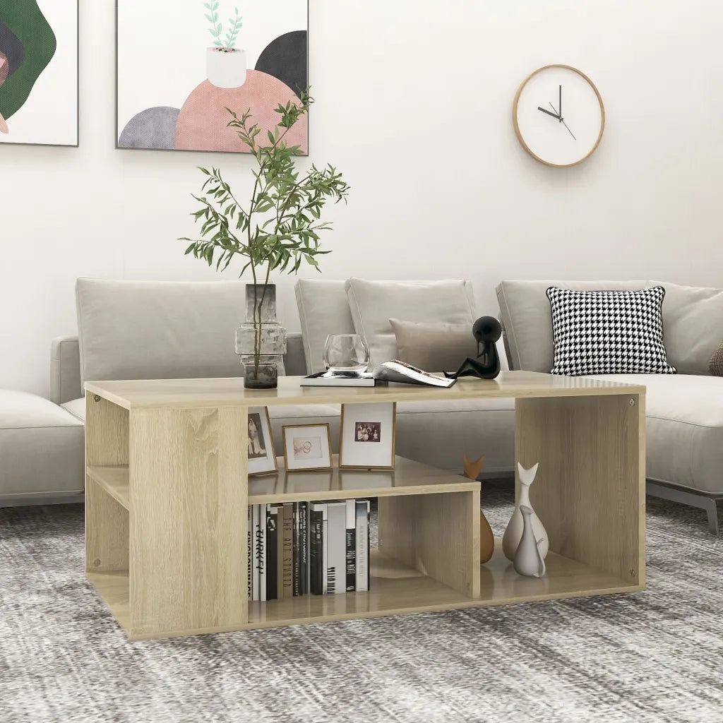 Tavolino da CaffÃ¨ Rovere Sonoma 100x50x40 cm in Truciolato cod mxl 12398