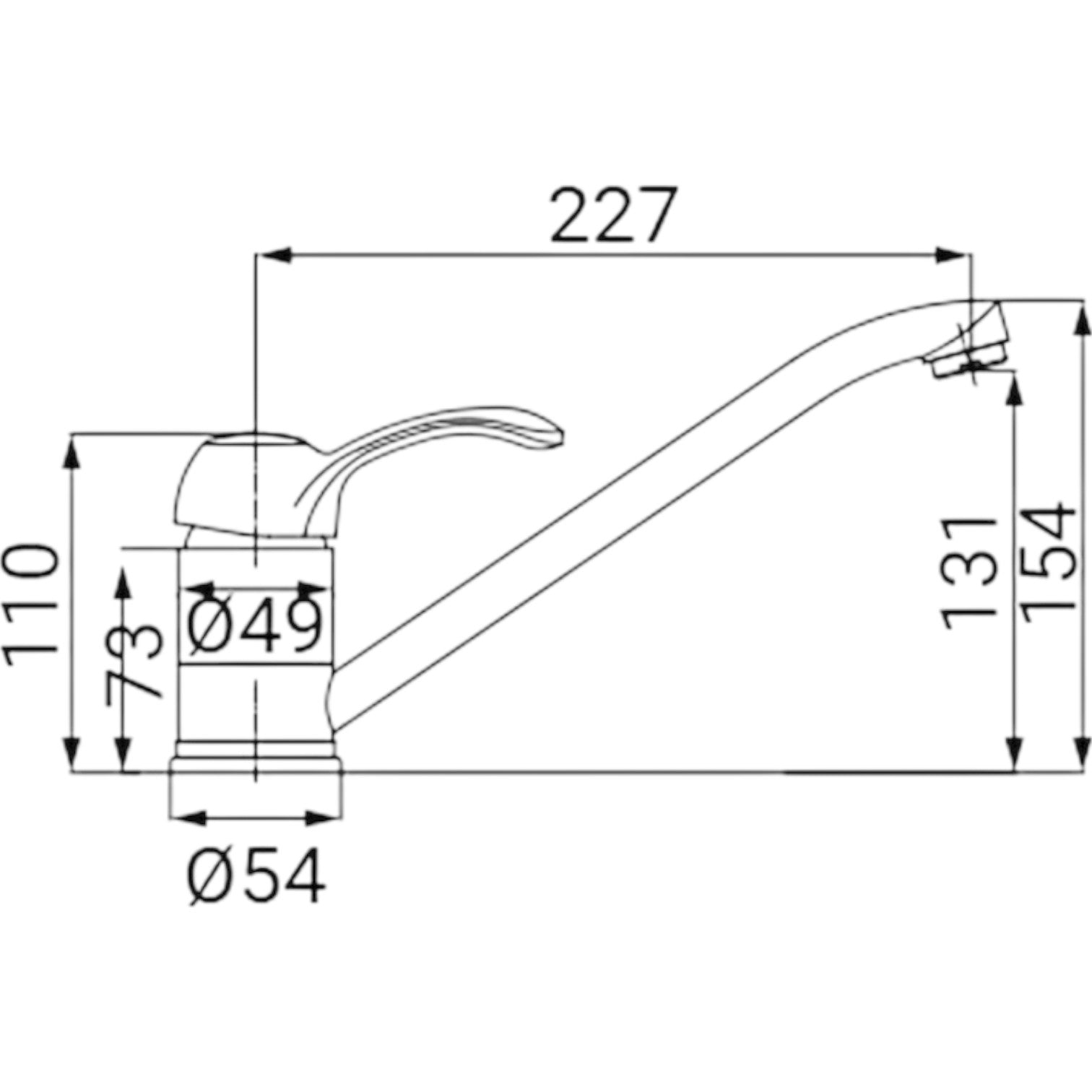 Miscelatore per bagno o cucina bronzato completo con canna bassa