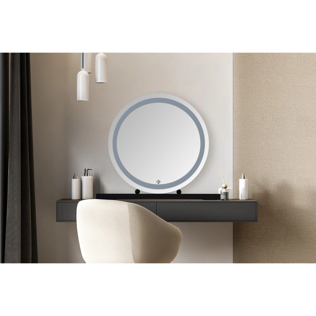 Specchio per Trucco Glamory con LED in Ferro Nero