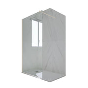 Parete doccia Walk-in da 120 CM H 200 Vetro Trasparente Profilo Champagne in pvc mod. Kolors