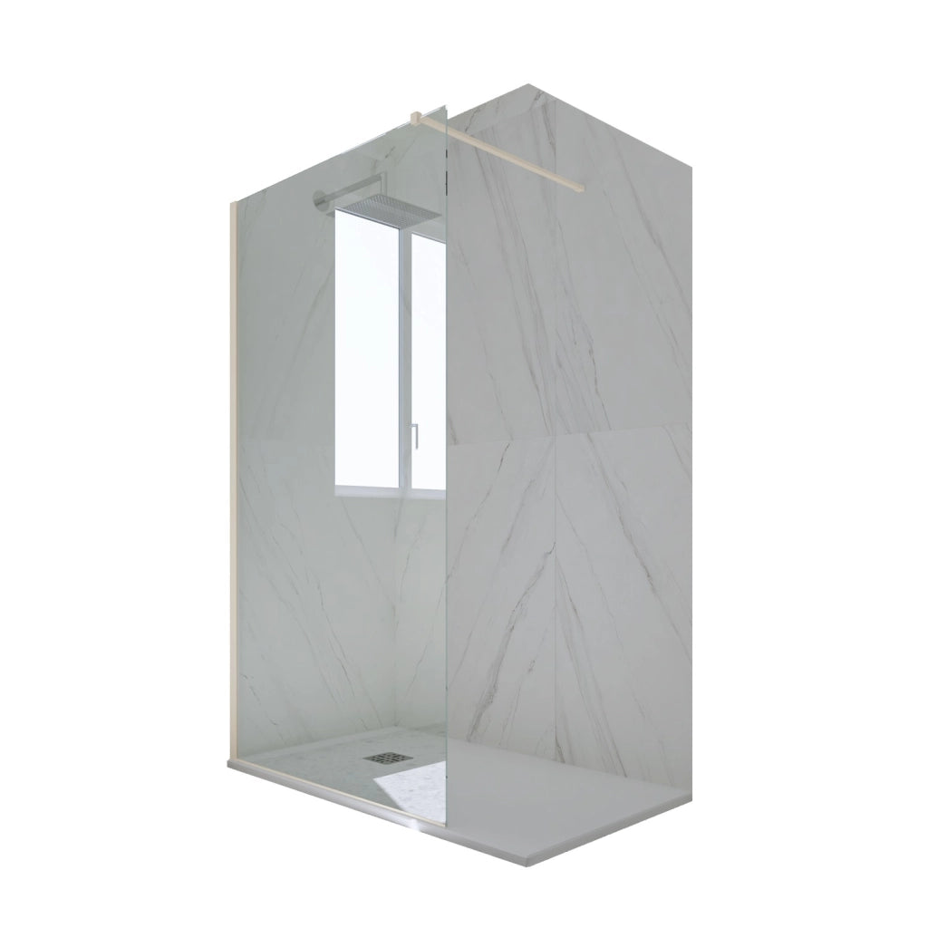 Parete doccia Walk-in da 120 CM H 200 Vetro Trasparente Profilo Champagne in pvc mod. Kolors