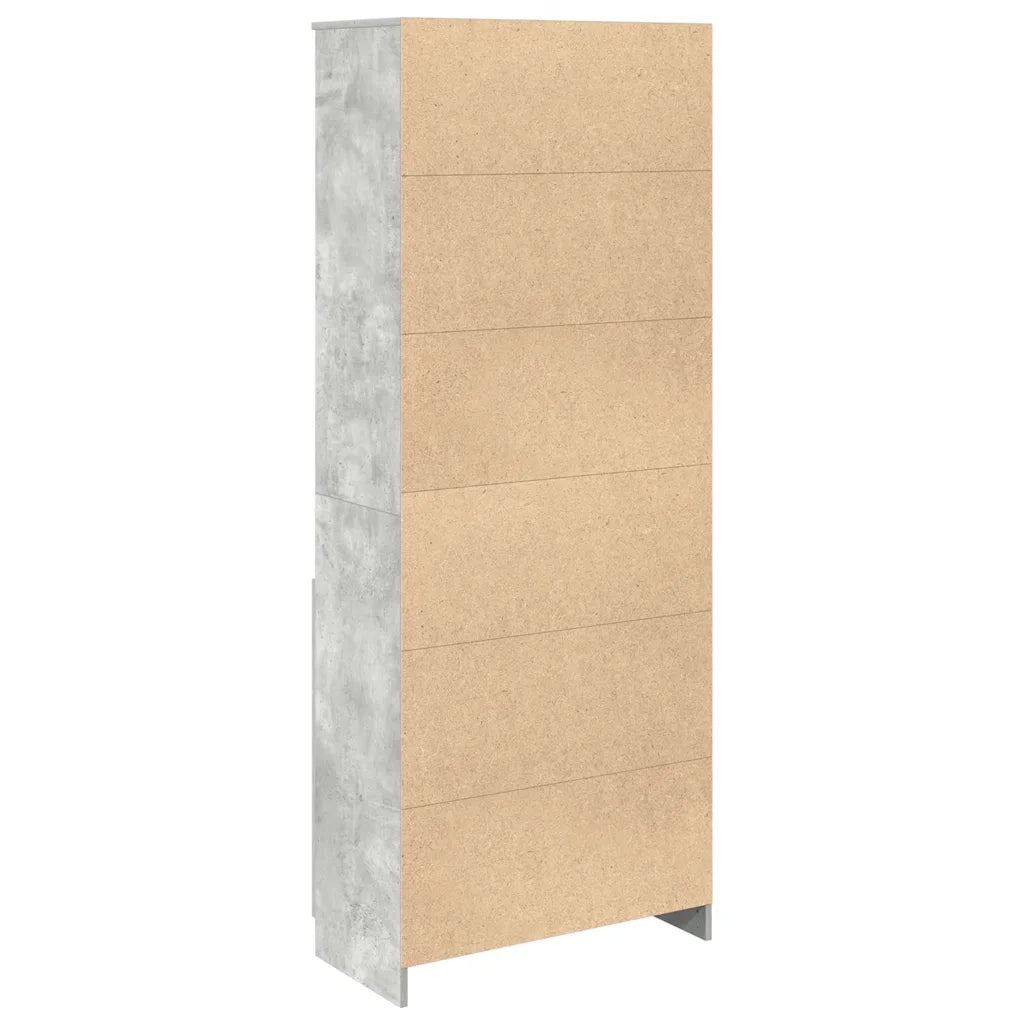 vidaXL Credenza Grigio Cemento 70x35x180 cm in Legno Multistrato