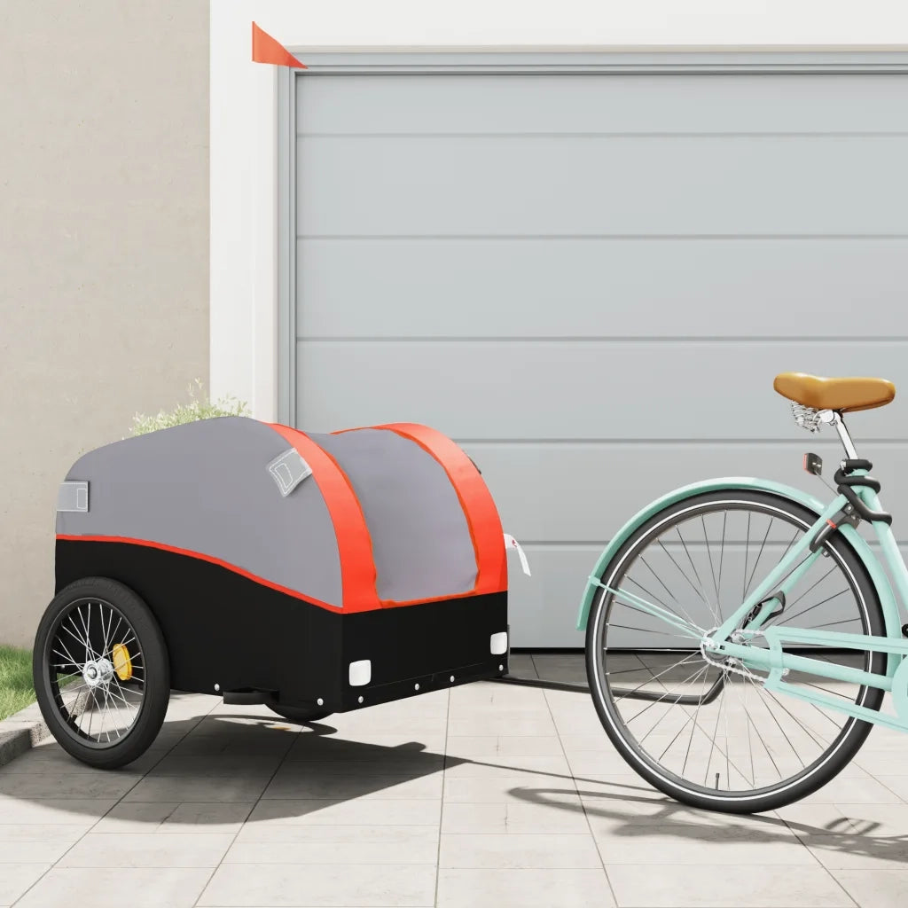 Rimorchio da Bici Nero e Arancione 45 kg in Ferro CFW3884555