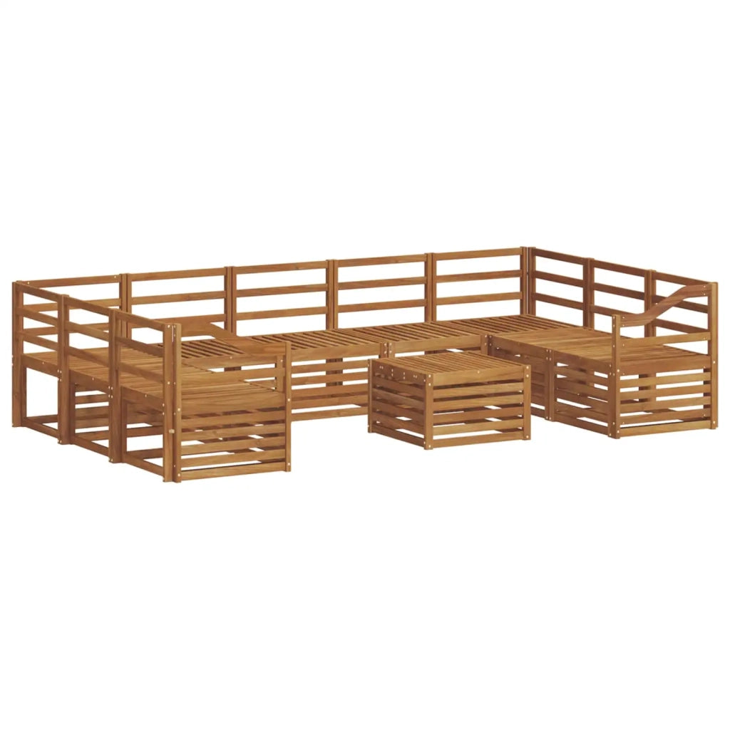 Set divani 10 pcs Naturale Legno di Acacia Massello 3375534