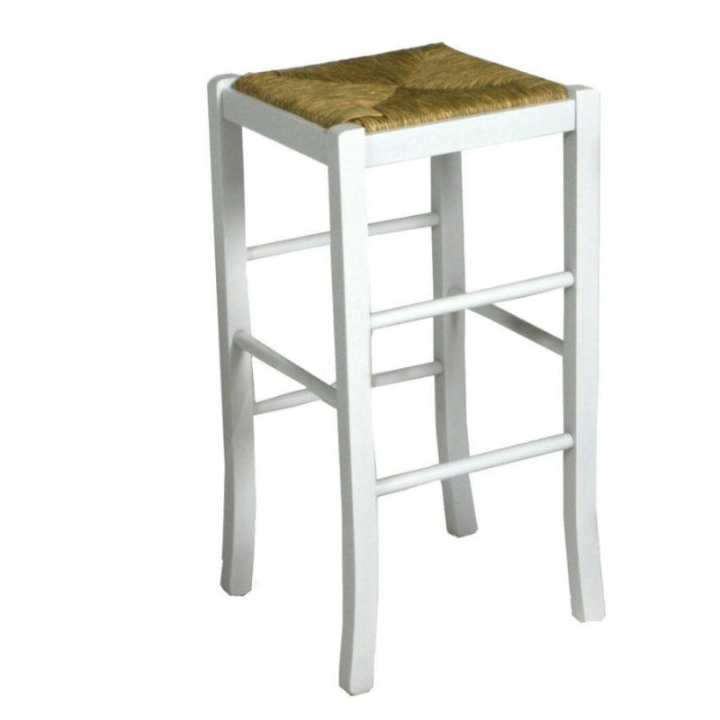 Sgabello legno venus faggio laccato bianco cm 42x37,5h73 made in italy