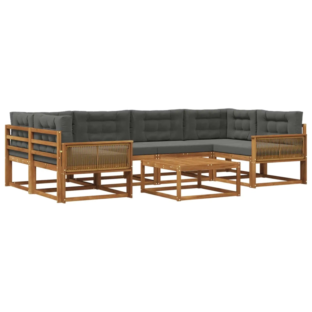 Set di divani da esterno 7 pcs Naturale e Antracite
