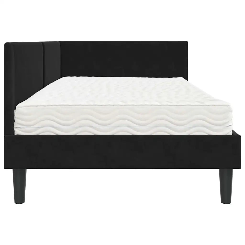 Struttura Letto Angolare con Materasso Altro 2 pcs Nero Velluto
