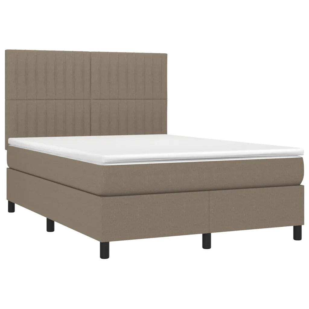 Giroletto a Molle con Materasso Tortora 140x200 cm in Tessuto 3141941
