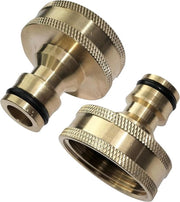 Set di 2 connettori di tubo con 1'' cavo interno femmina e 1'' cavo interno maschio - uscita di tubo e connettore rapido per tubi di giardino - di metallo - accessori di giardino con adattatore di tubo.