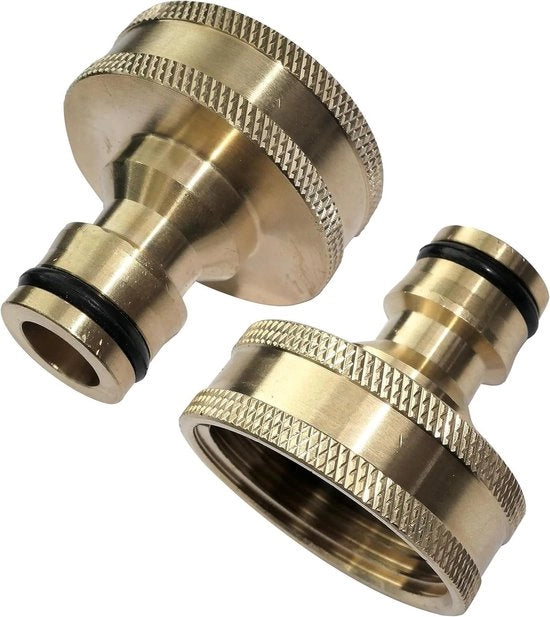 Set di 2 connettori di tubo con 1'' cavo interno femmina e 1'' cavo interno maschio - uscita di tubo e connettore rapido per tubi di giardino - di metallo - accessori di giardino con adattatore di tubo.