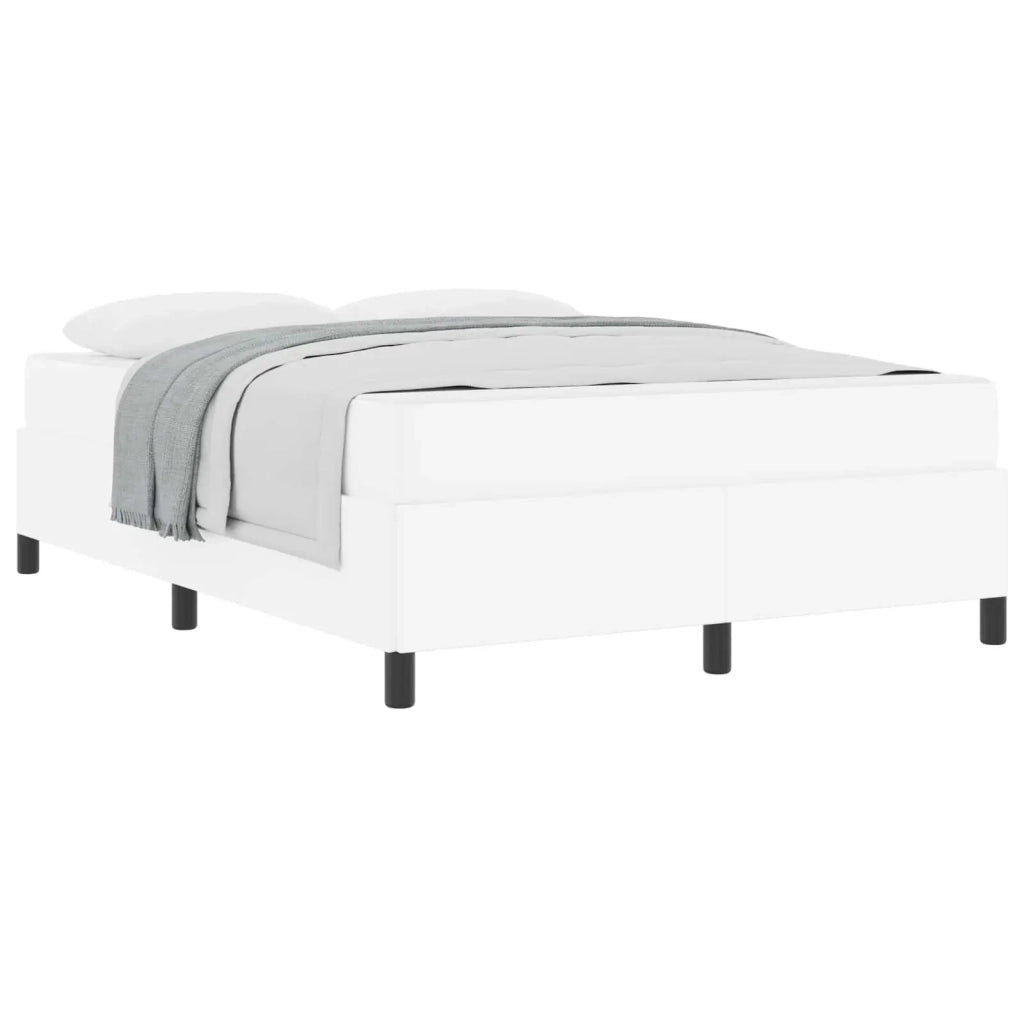 Struttura del letto con materasso Bianco 140 x 200 cm Tessuto