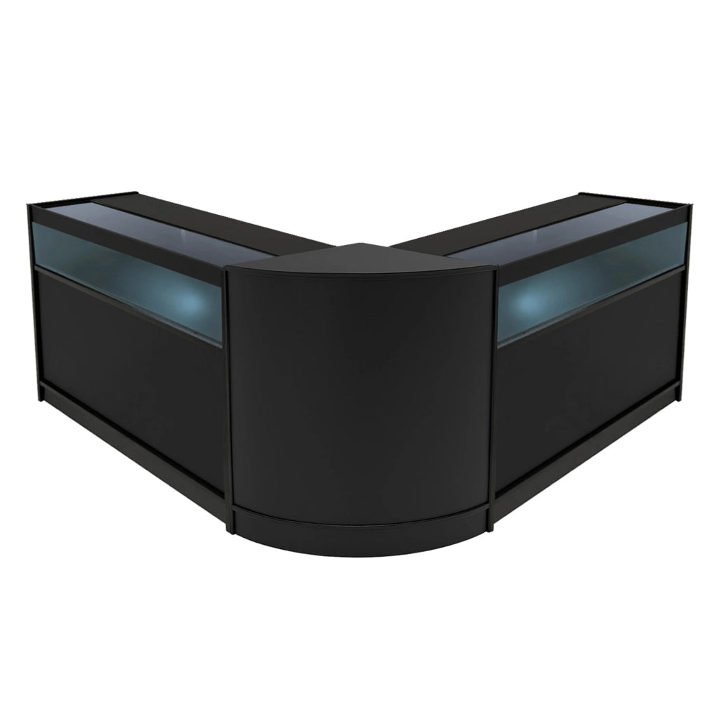 Set Banconi Negozio Iris LED B1200 CM60 Nero con Vetrina e Serratura