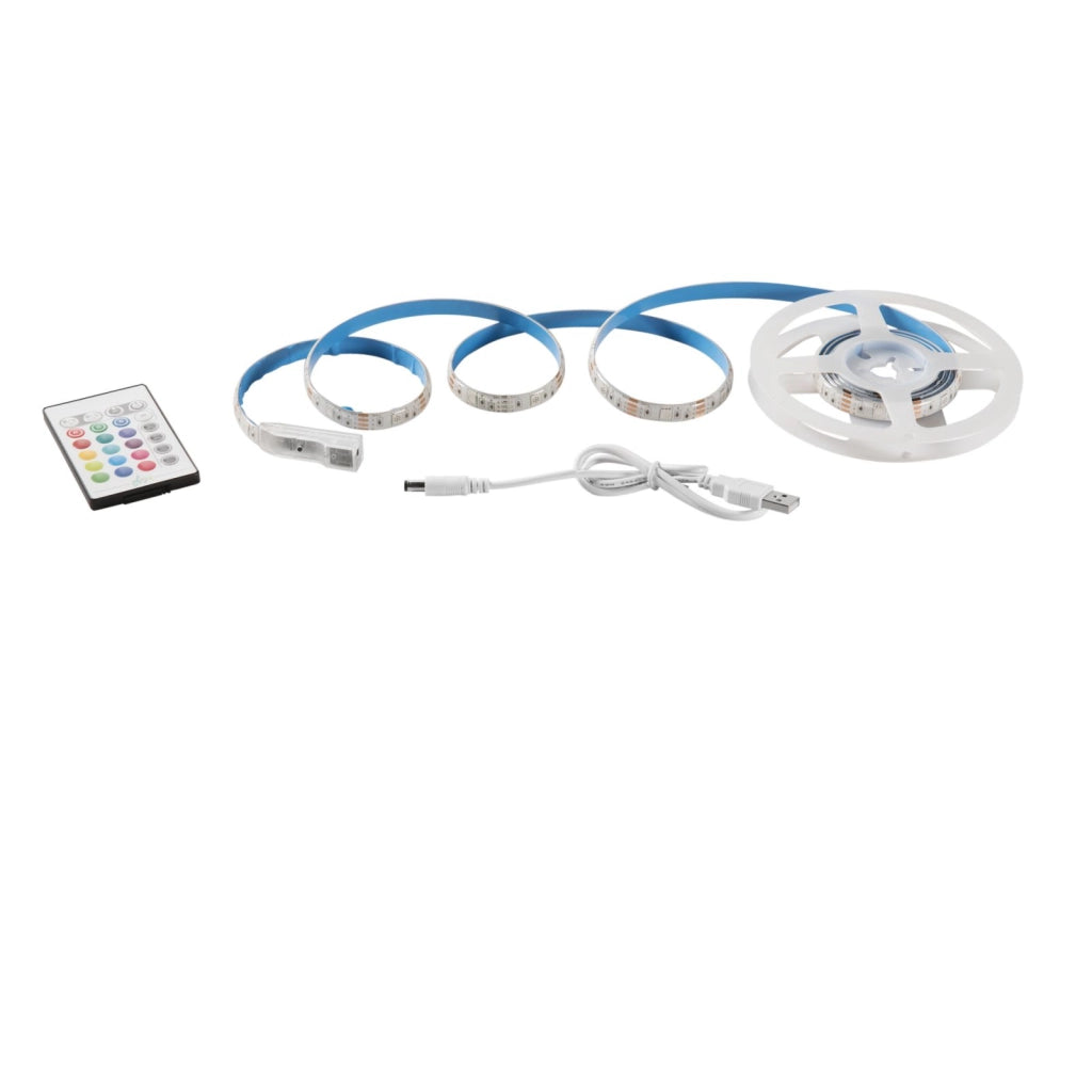 STRIP-SURROUND-2M STRIP LED 5050 SURROUND IN KAPTON E SILICONE 60 LED E M 3W E M RGB IP65 TOUCH, CON TELECOMANO IR INCLUSO, USB 1X200X0,3CM