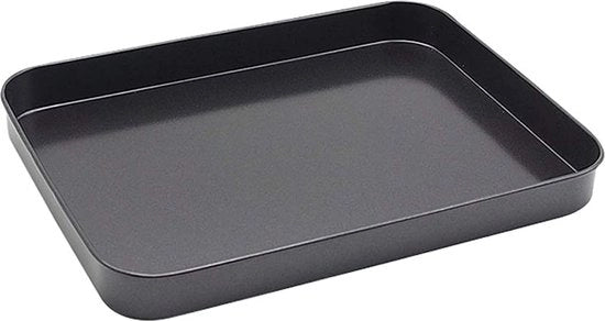 Piatto da caffè, da colazione, da decorazione, rettangolare, 25 x 19 x 2,5 cm, in acciaio inossidabile nero