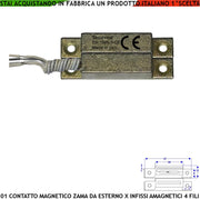 Sensore Magnetico Esterno in Zama Con Alette Forate Per il Fissaggio Contatto Reed NC Sottovuoto Sensibilità Magnetica 10 mm Tensione Max 30 V 10 W Carico Resistivo 4 Fili 2 NC e 2 Tamper IP65