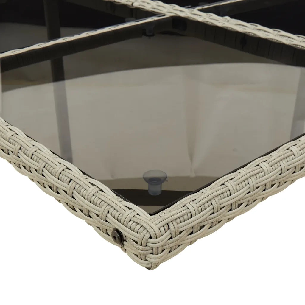 Set Pranzo da Giardino 9pz con Cuscini Grigio Chiaro Polyrattan 3277906