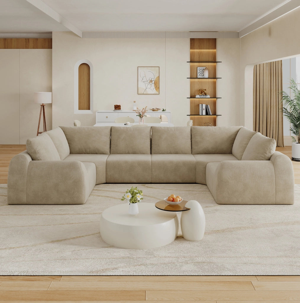 Divano in ciniglia, colore khaki