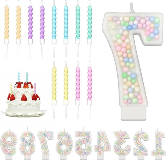 Candele Decorative Premium con Sequins, Pastello e Parelle per Festa di Compleanno di Ragazza (7)