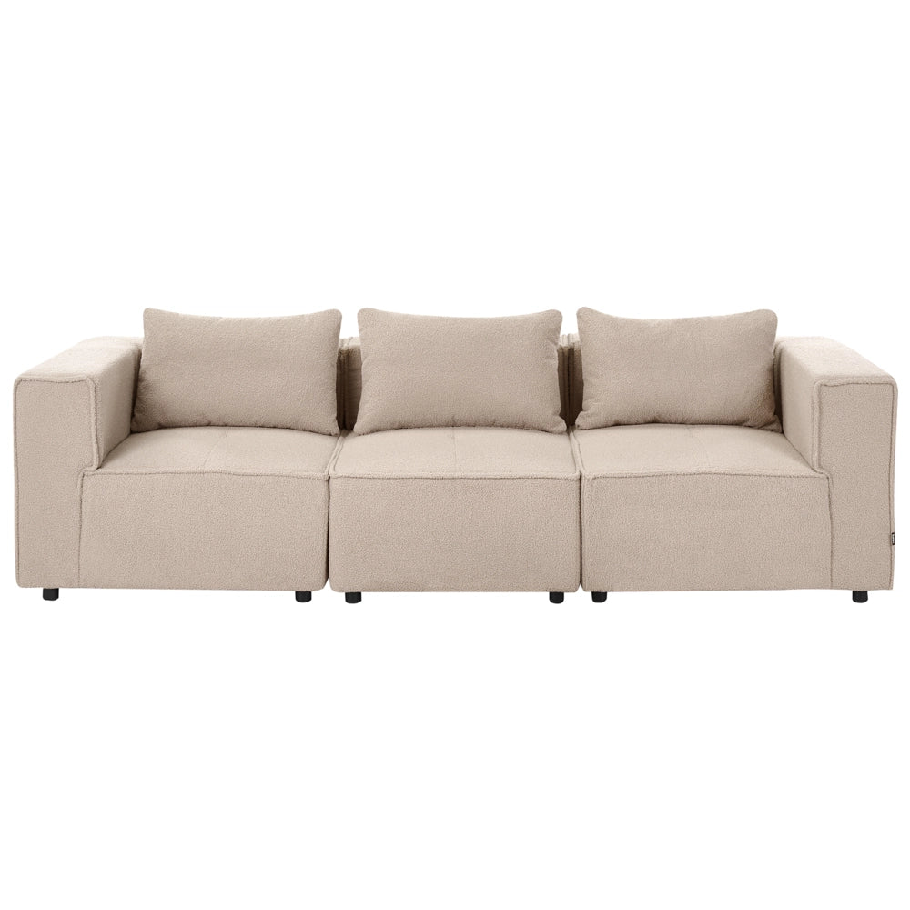 Divano modulare Boucle a 3 posti elementi angolari componibili beige Stile moderno e minimalista