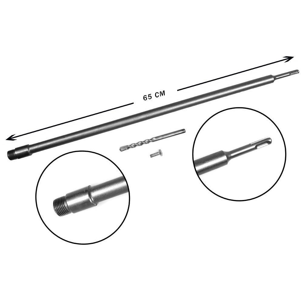 Trade Shop - Asta In Acciaio Per Fresa A Tazza Carotatrice Con Attacco Sds Max O Sds Plus Cm -   -sds Plus 65 Cm   -