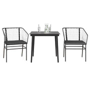 Set da Pranzo da Giardino 3 pz | Set Salotto da Giardino con Cuscini Polyrattan Vetro