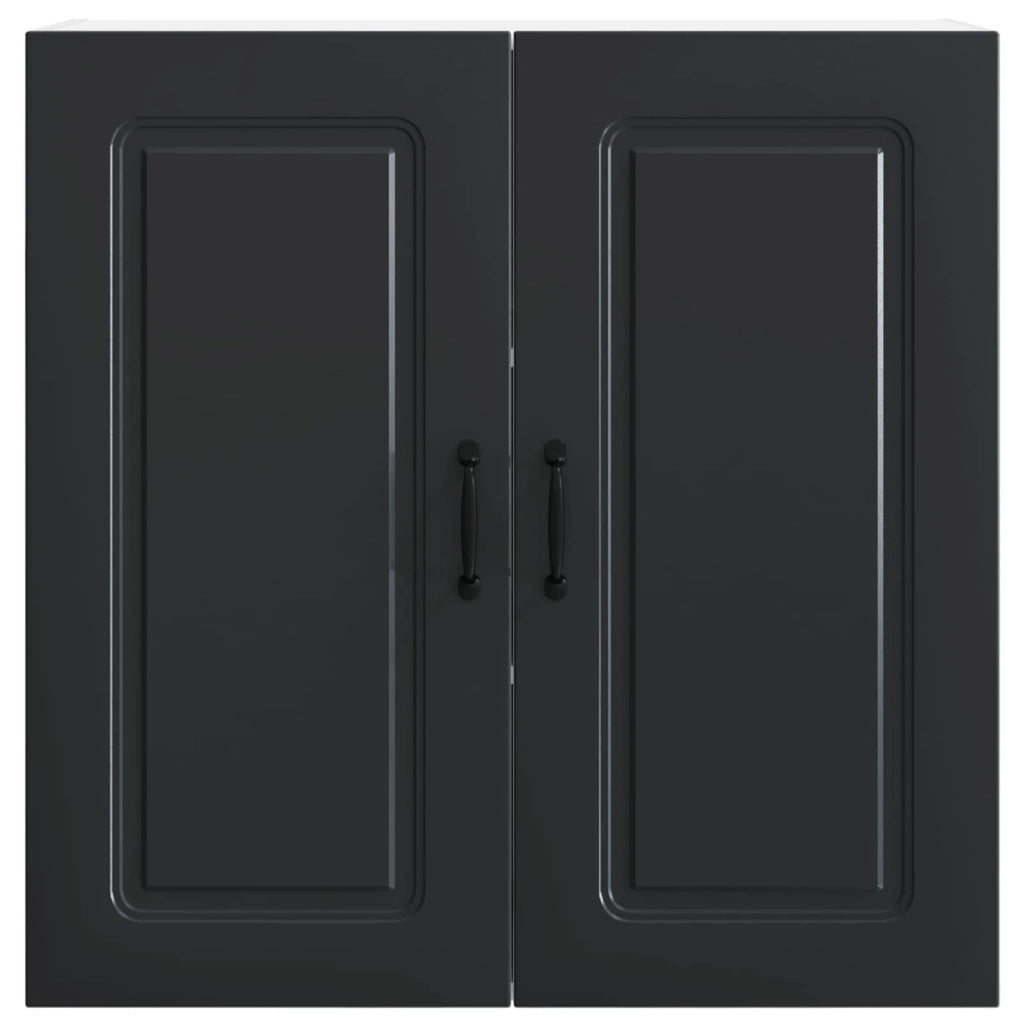 Mobile da cucina moderno con vano contenitore interno 80 x 31 x 80 cm realizzato in legno composito nero 02_0053734