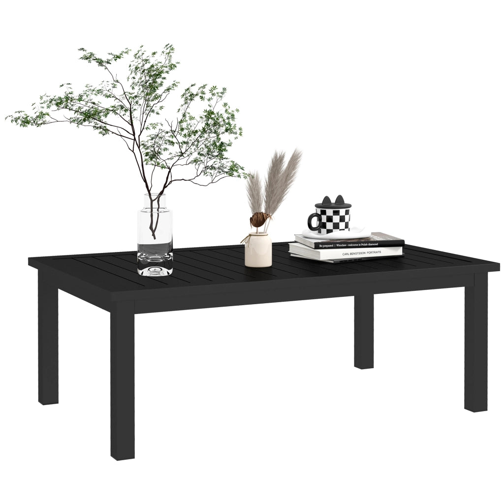 Tavolino rettangolare in alluminio per interno ed esterno ¨C zephmum ¨C nero 100x60x37 cm