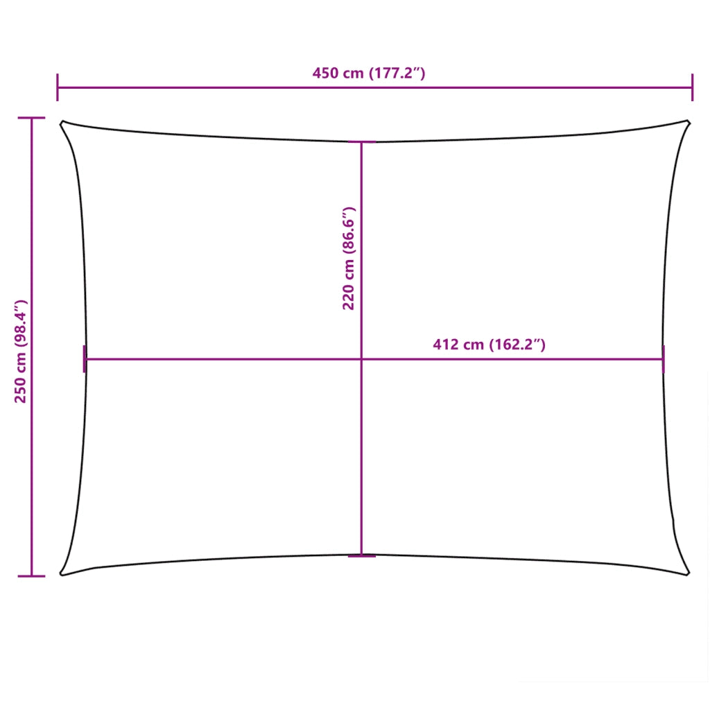 Parasole a Vela Oxford Rettangolare 2,5x4,5 m Arancione