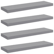 4 pz Scaffali a Parete | Ripiano a parete | Mensole a Parete Grigi 80x23,5x3,8 cm in MDF