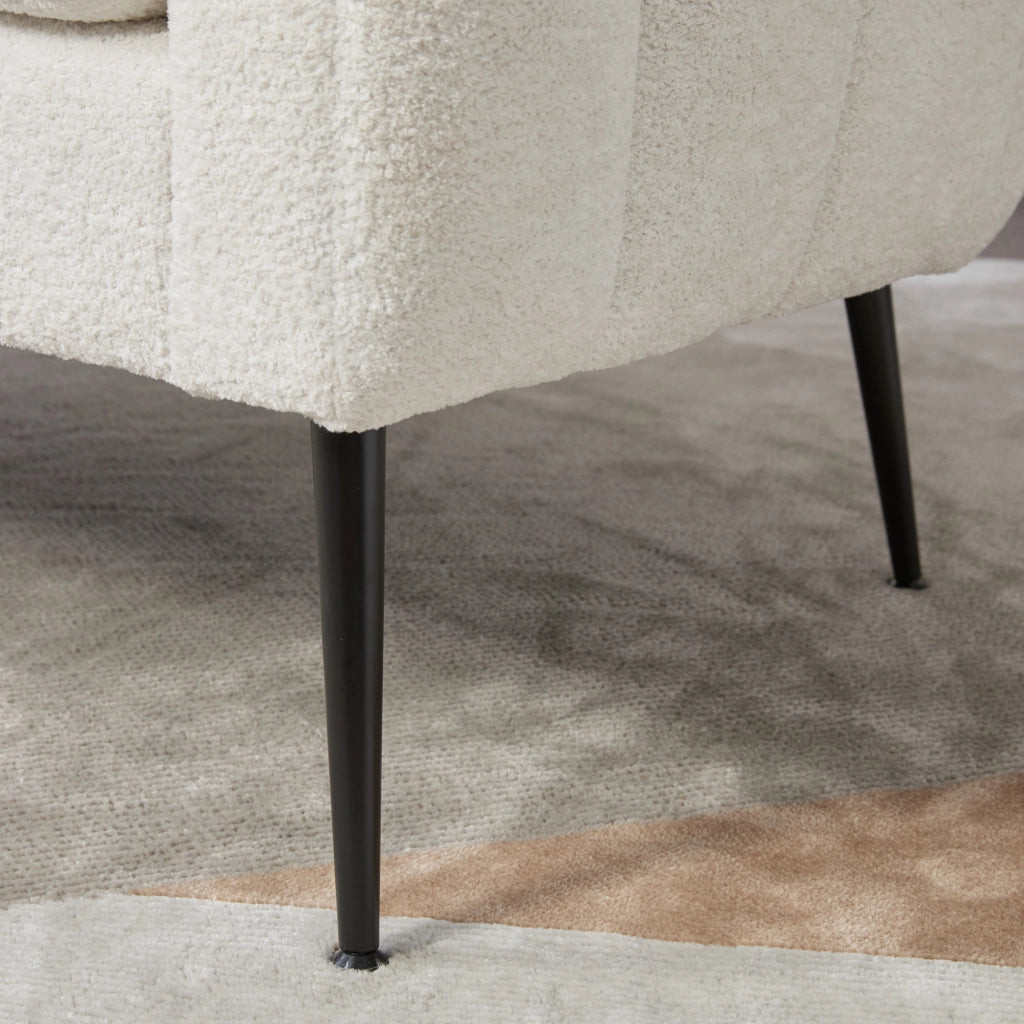 Divano 2 Posti Chaise Longue in Velluto con Gambe in Metallo ¨C MINIMAL ¨C Avorio