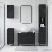 Set di Mobili da Bagno da 4 Pezzi HAARLEM Nero 3417937