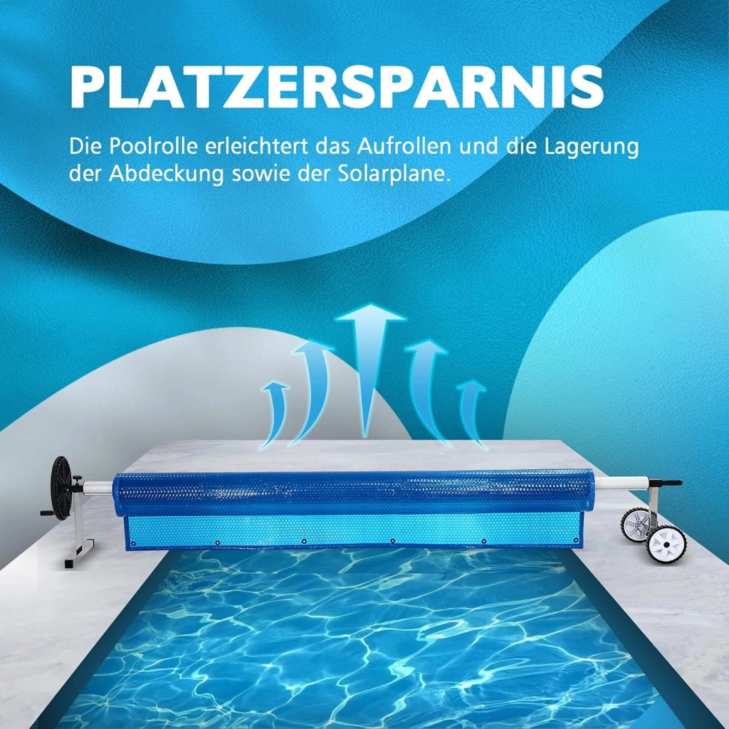 Avvolgitore per piscina, 3 – 5,7 m, dispositivo mobile per telone, sistema di avvolgimento di alta qualità, con nastri regolabili, tipo A