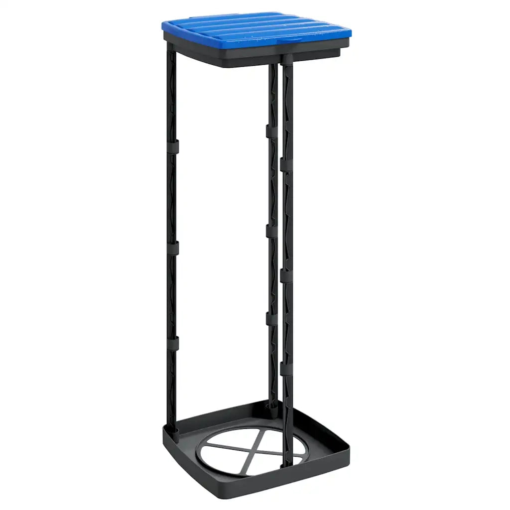 Porta Sacchi Spazzatura 2 pz Nero e Blu 120 L in PP
