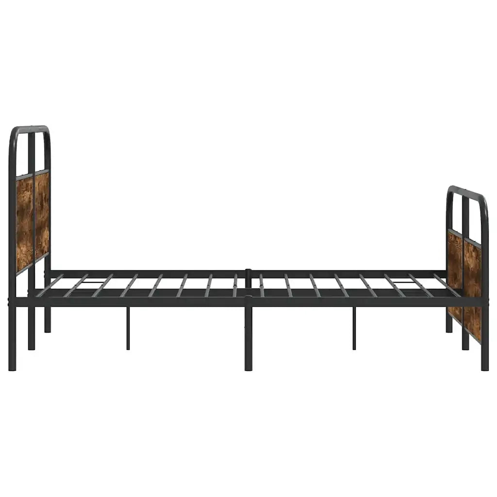 Letto matrimoniale | Letto per adulti | Giroletto senza Materasso Rovere Fumo 120x200 cm in Truciolato