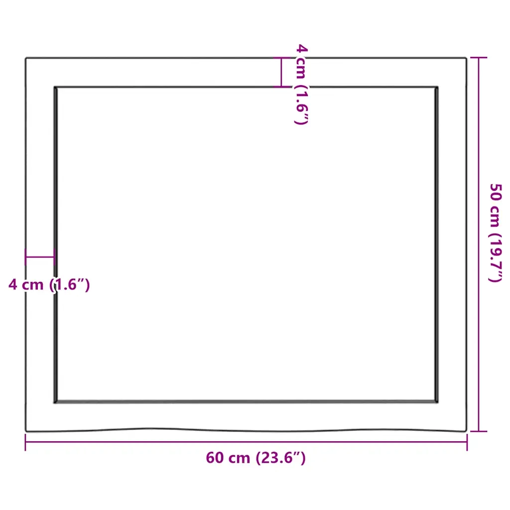 Piano Bagno Marrone 60x50x(2-4) cm Legno Massello Trattato CFW6954128