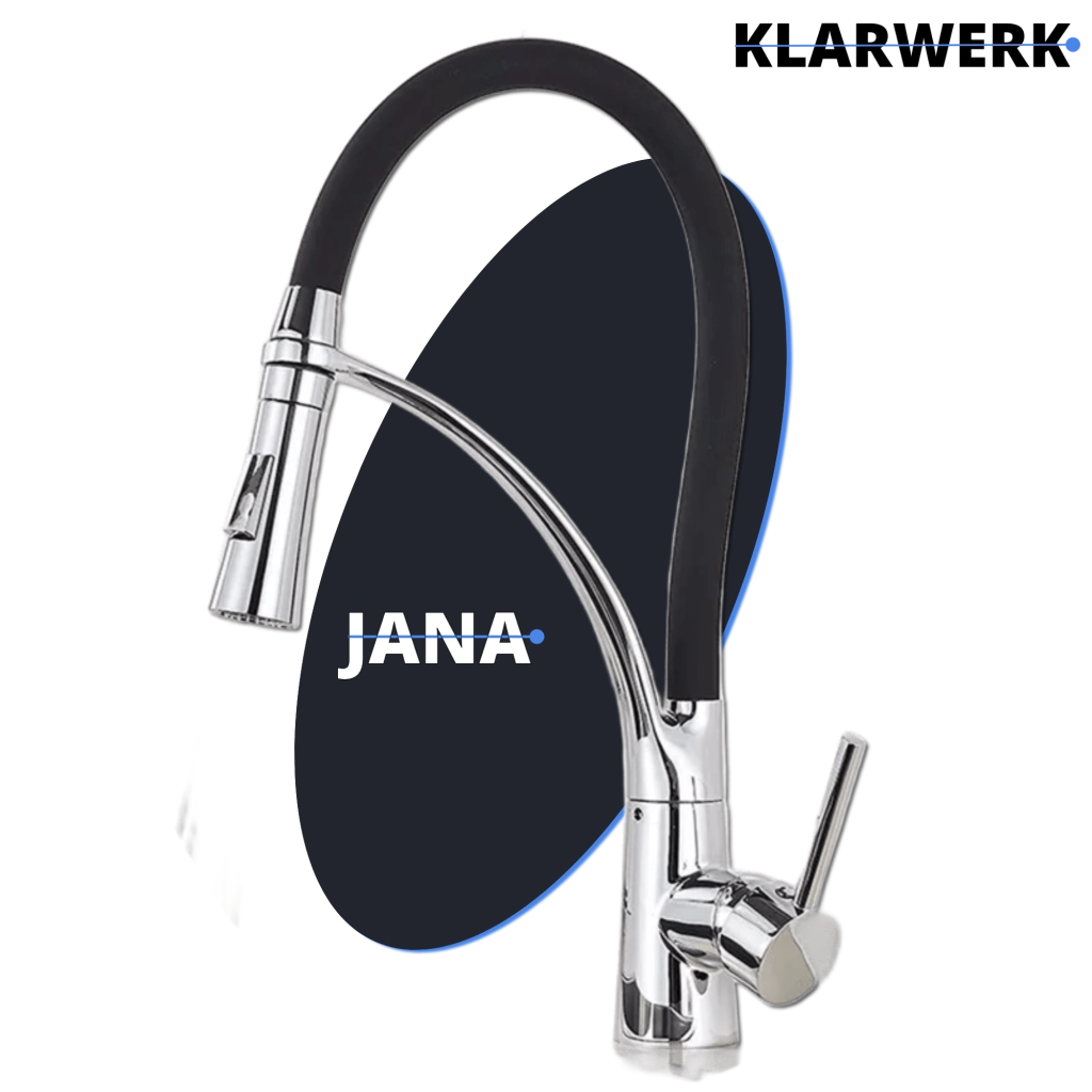 JANA | Rubinetto Gastronomia cromata girevole | da cucina in acciaio inossidabile | miscelatore ruotabile a 360° | bassa pressione 3 attacchi argento